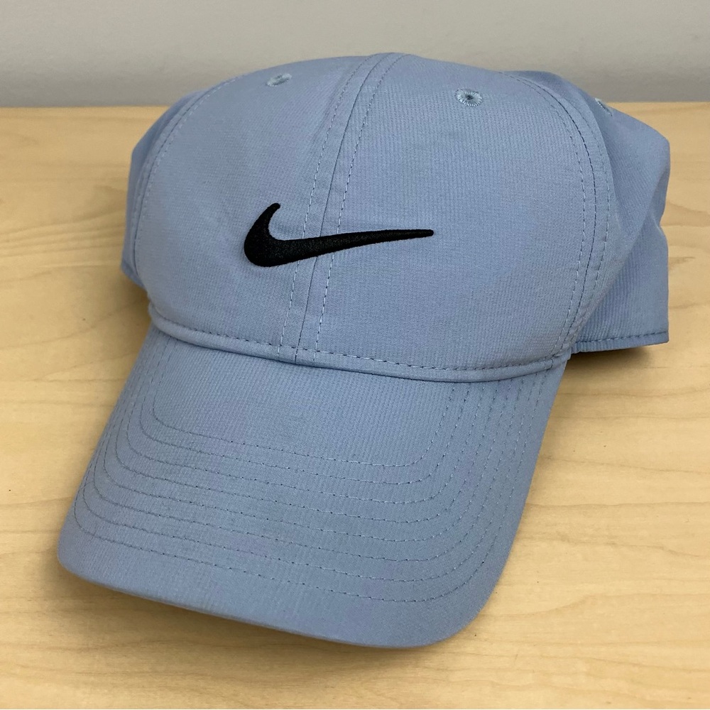Nike Dri-Fit Legacy91 Strapback Hat Light Blue Center Swoosh Logo Running Golf